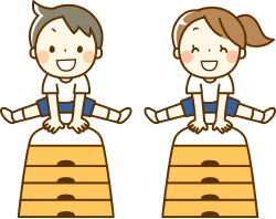 跳び箱を飛ぶ生徒